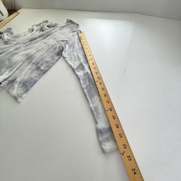 Enza Costa Women's Tie-Dye Silk Blend Long Sleeve Top NEW Size S Gray Round Neck - Picture 9 of 10